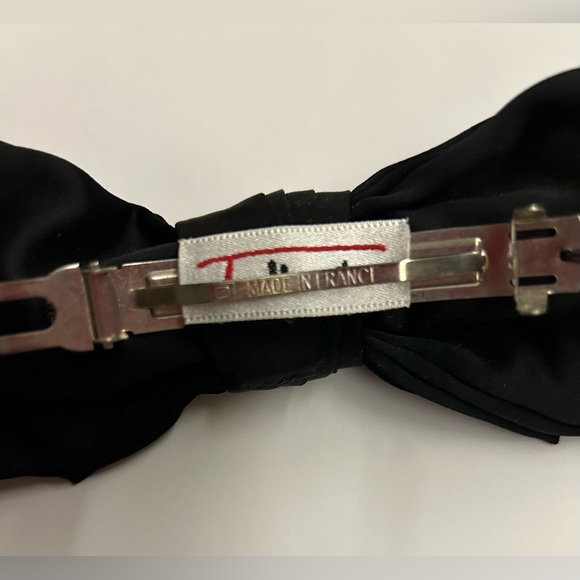 New French Clip Talbots Barrette Black Bow made in France - Picture 7 of 16